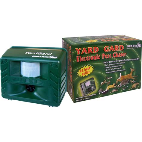 Animal repeller keeps unwanted pests out of your yard with ultrasonic. Bird-X YardGard Ultrasonic Pest Repeller — Model# YG ...