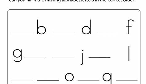 missing letter worksheet for kindergarten