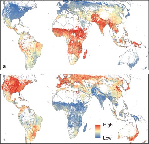 Spatial Distribution Of A Survival And Livelihood And B Economic