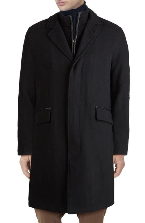 Cole Haan Signature Wool Blend Twill Topcoat In Black Modesens