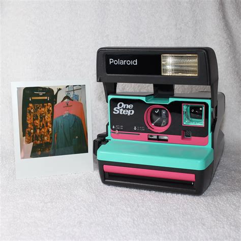 Upcycled Pink And Retro Green Polaroid 600 Onestep With Close Up And