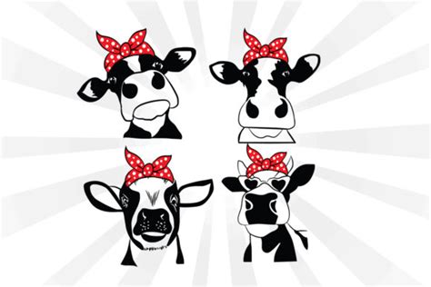 Cow With Bandana Vector Svg Graphic By Jennadesignsstore Creative Fabrica