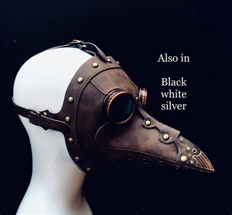 Plague Doctor Mask With Led Face Mask Bird Jackdaw Steampunk Etsy