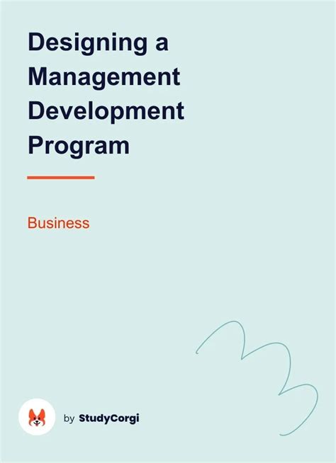 Designing A Management Development Program Free Essay Example