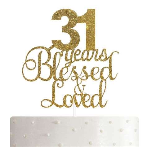 Buy Alpha K 31st Birthday Anniversary Cake Topper 31 Years Blessed