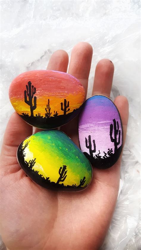 Rock Painting Ideas For Beginners Unique Cactus Designs For Painting