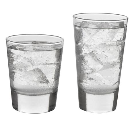 Libbey Geo 16 Piece Clear Glass Drinkware Set 31632 The Home Depot