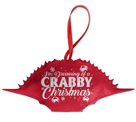 Dreaming Of A Crabby Christmas Red Crab Shell Ornament Crab