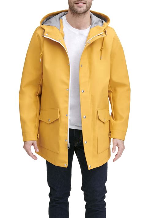 Levis Synthetic Rainy Days Hooded Jacket In Yellow For Men Lyst