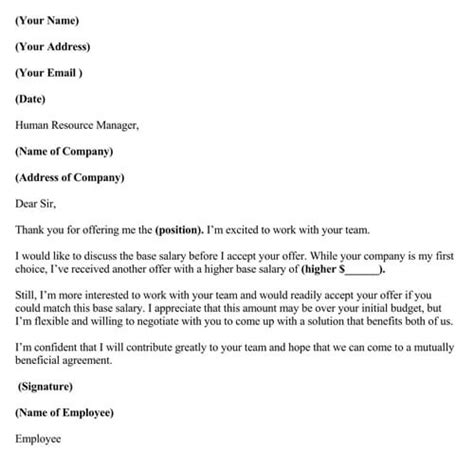 Salary Negotiation Letter Template And Examples