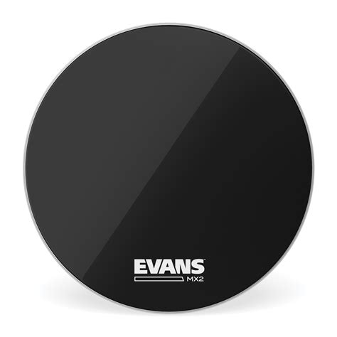 Evans Mx2 18 Inch Marching Bass Drum Head Black Evans