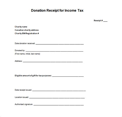 Tax Receipt Template For Donations Great Receipt Forms