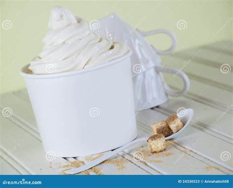 Frozen Soft Serve Yogurt Stock Image Image Of Sweet 24330523