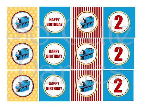 Thomas the tank engine cup cake scene toppers wafer edible stand up custom. Free Printable Thomas The Train Cupcake Toppers | Free ...