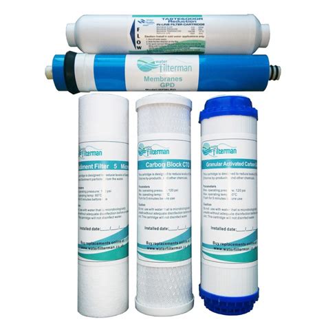 Reverse Osmosis Replacement Filter Set Yearly Filter Pack For 5 Stage