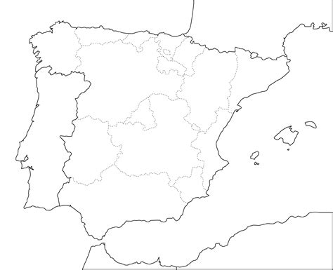 Blank Map Of Spain