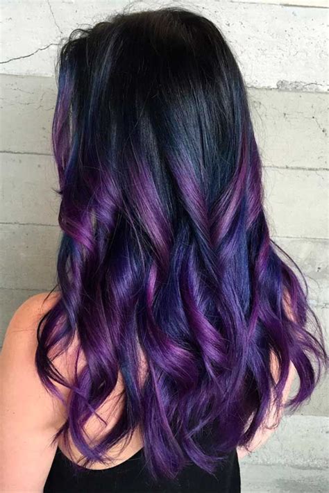 34 Hypnotic Purple And Black Hair Shades Purple Hair Highlights Cool Hair Color Hair Color