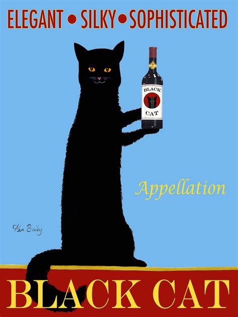 Custom Appellation Black Cat Wine Retro Vintage Advertising Art Feat