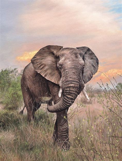 African Elephant Painting Painting By Rachel Stribbling