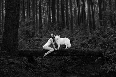 Melissa Amber And Ashley Nicole Woman Wolf Monovisions Black White Photography Magazine