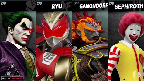 Smash Mods Ultimate Kazuya Vs Ryu Ranger Vs Hw Ganondorf Vs Ronald