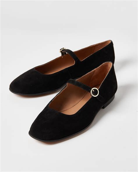 Mary Jane Black Leather Shoes Oliver Bonas