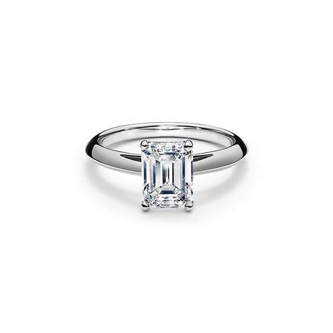 Emerald Cut Diamond Engagement Ring In Platinum Tiffany And Co Singapore
