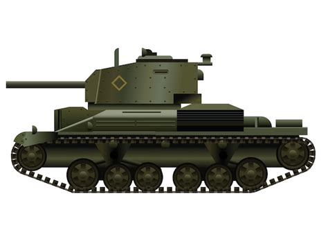 Premium Vector Ww2 Tank Isolated On White Vector Illustration Side View