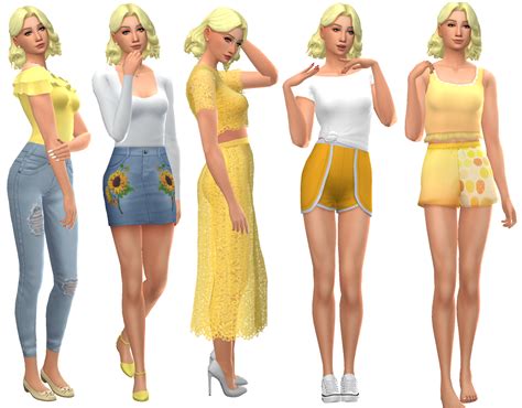 Not So Berry Generation 3 Yellow Lookbook Sims 4 Clothing Sims 4 Vrogue