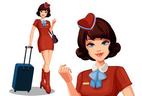 Young Beautiful Air Hostess With Suitcase 1312538