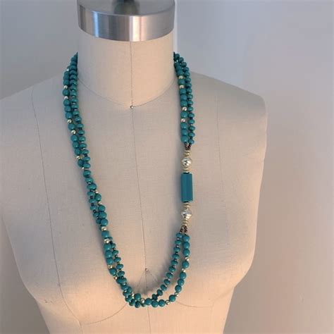 Jewelry Vintage Asymmetrical Teal Bead Necklace Poshmark
