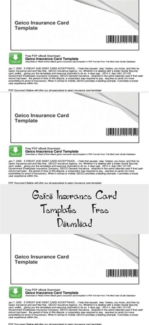 Geico Insurance Identification Card Financial Report