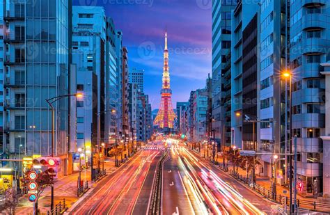 Tokyo City Street View With Tokyo Tower 3177893 Stock Photo At Vecteezy