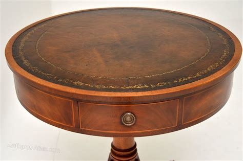 Regency Style Mahogany Leather Top Drum Table Antiques Atlas