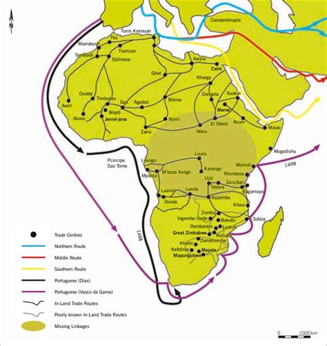 Map Of Africa With Some Sites Mentioned In The Text And Trade Routes