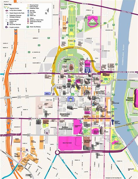 Downtown Nashville Parking Map Nashville Downtown Parking Map
