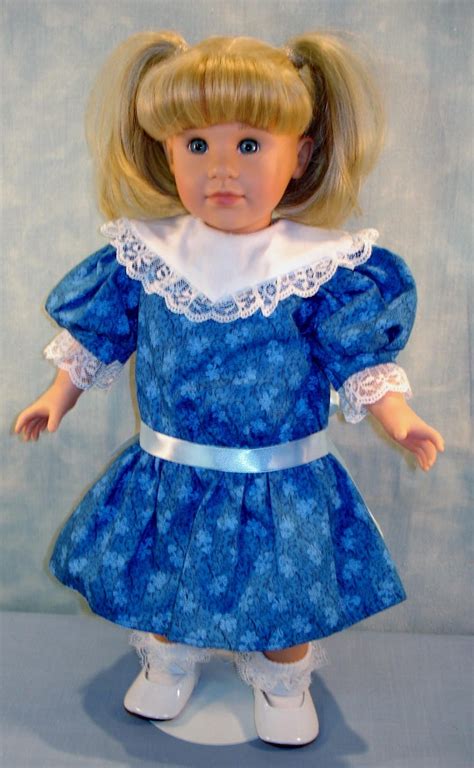 18 Inch Doll Clothes 1904 Edwardian Royal Blue Floral Dress Etsy Israel