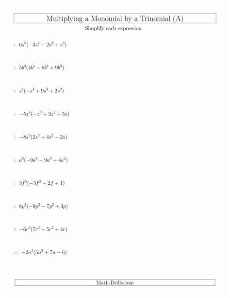 16 Multiplying and Dividing Polynomials Worksheet ~ simbologia