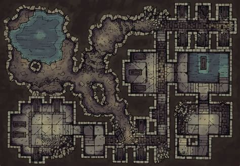 Forgotten Crypt 2 Minute Tabletop Fantasy Map Fantasy City Map