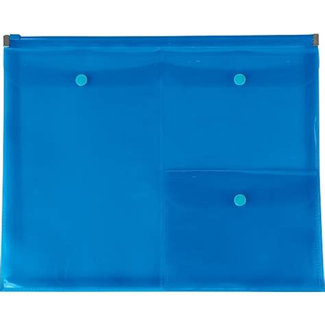 Staples Plastic Zip Envelopes With Pockets Letter Size Blue 23229