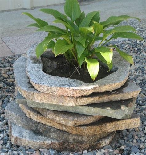 Realstones Stacked Stone Planters Protect And Highlight Plants Inside