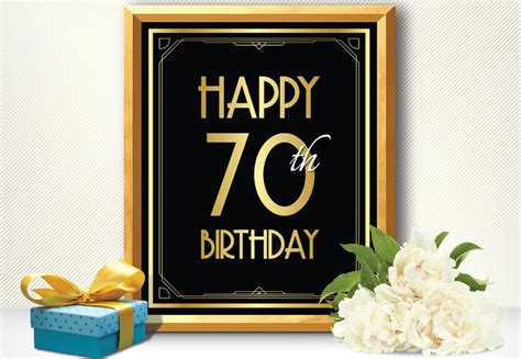 Happy 70th Birthday 70th Birthday Decoration 70th Birthday Etsy