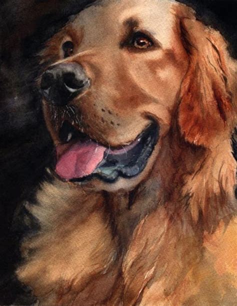 Golden Retriever Dog Art Giclee Print Of My Watercolor