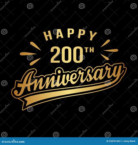 Happy 200th Anniversary. 200 Years Anniversary Design Template Stock
