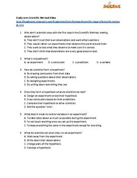 Think Like A Scientist Video Worksheet By The Shep Shop TpT