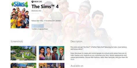 Actualizada Los Sims 4 Llegará A Xbox One En Noviembre Según La Store