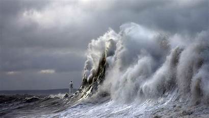 Lighthouse Storm Waves Sea 1080p Widescreen Wallpapers