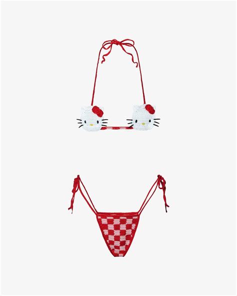 Hello Kitty Crochet Bikini Women Swimwear Fuchsia Gcds