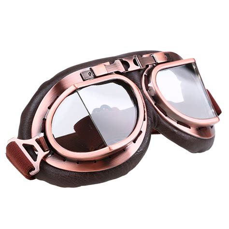 Motorcycle Goggles Over Glasses Vented Dust Wind Uv Brown Pu Leather Ebay