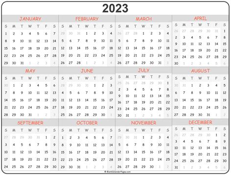 2023 Yearly Calendar 2023 Calendar Templates And Images Carmine Wheeler
